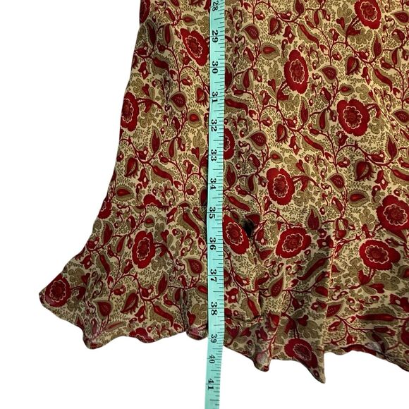 RALPH Ralph Lauren 90s Paisley Floral Slip Dress Medium Y2K Ruffle Bias Cut Midi - Picture 15 of 15